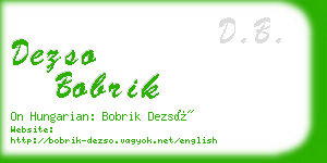 dezso bobrik business card